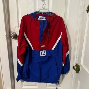NEW YORK GIANTS VTG MITCHELL & NESS PUFFY THROWBACKS JACKET MENS L